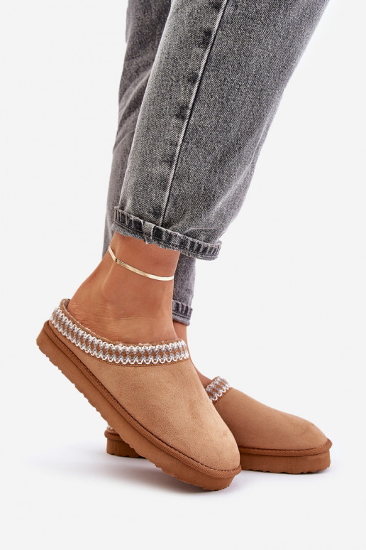 Pratique chaussures fait maison Chaussons Z Haftem Féminin Inblu FX000021 marron