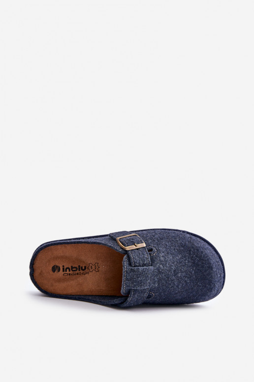 Pantoufles confortables pour hommes avec boucles Inblu SI000019 bleu foncé