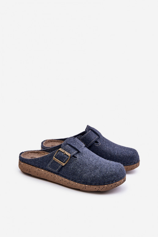 Chaussons pour hommes avec boucles Chaussons Inblu préventif MT000012 bleu foncé