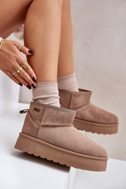Faible Bottes de neige avec une plateforme Big Star OO274A100 beige Faible Bottes de neige avec une plateforme Big Star OO274A100 beige