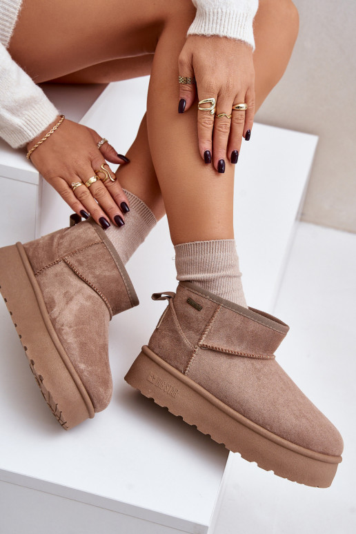 Faible Bottes de neige avec une plateforme Big Star OO274A100 beige Faible Bottes de neige avec une plateforme Big Star OO274A100 beige