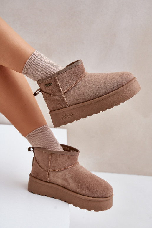 Faible Bottes de neige avec une plateforme Big Star OO274A100 beige Faible Bottes de neige avec une plateforme Big Star OO274A100 beige