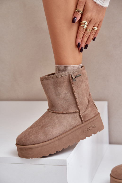 Grand Bottes de neige Féminin avec une plateforme Big Star OO274A097 beige Grand Bottes de neige Féminin avec une plateforme Big Star OO274A097 beige