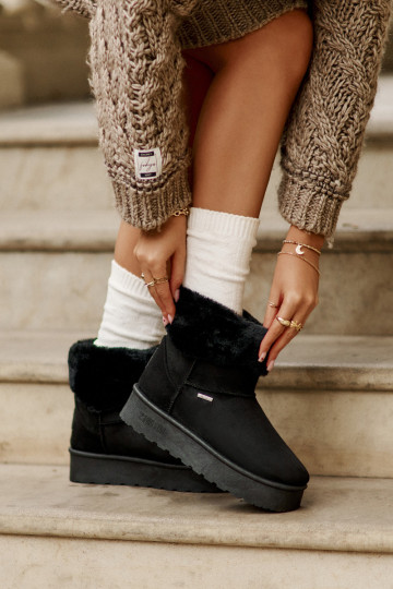Bottes de neige avec une plateforme avec un manteau de fourrure Big Star OO274A108 couleur noire