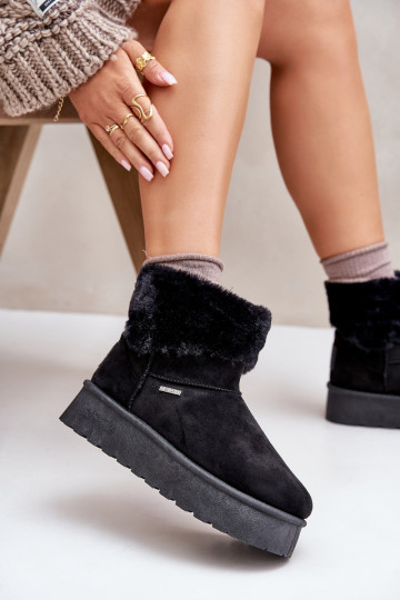 Bottes de neige avec une plateforme avec un manteau de fourrure Big Star OO274A108 couleur noire 2