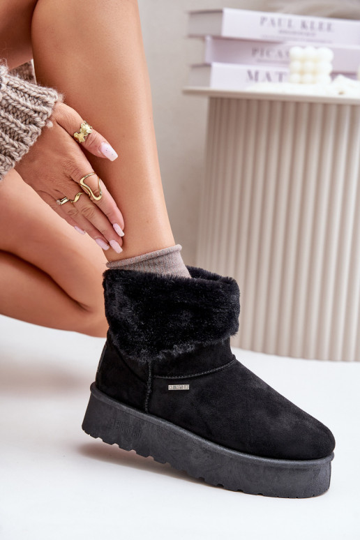 Bottes de neige avec une plateforme avec un manteau de fourrure Big Star OO274A108 couleur noire Bottes de neige avec une plateforme avec un manteau de fourrure Big Star OO274A108 couleur noire
