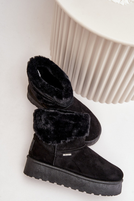 Bottes de neige avec une plateforme avec un manteau de fourrure Big Star OO274A108 couleur noire Bottes de neige avec une plateforme avec un manteau de fourrure Big Star OO274A108 couleur noire