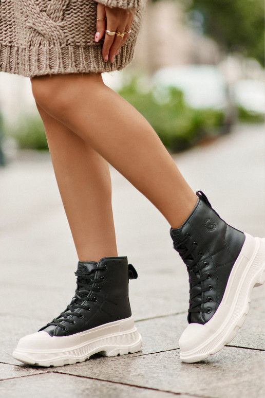 Peau réchauffer chaussures décontractées avec une plateforme Big Star OO274A599 couleur noire Peau réchauffer chaussures décontractées avec une plateforme Big Star OO274A599 couleur noire