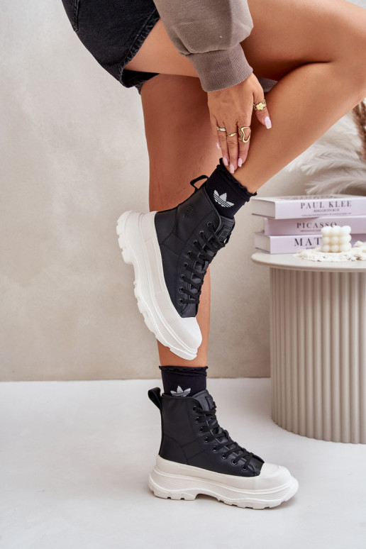 Peau réchauffer chaussures décontractées avec une plateforme Big Star OO274A599 couleur noire Peau réchauffer chaussures décontractées avec une plateforme Big Star OO274A599 couleur noire