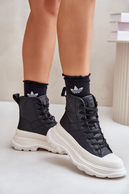 Peau réchauffer chaussures décontractées avec une plateforme Big Star OO274A599 couleur noire Peau réchauffer chaussures décontractées avec une plateforme Big Star OO274A599 couleur noire