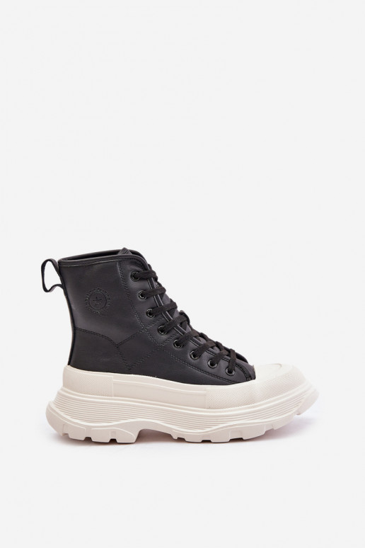 Peau réchauffer chaussures décontractées avec une plateforme Big Star OO274A599 couleur noire Peau réchauffer chaussures décontractées avec une plateforme Big Star OO274A599 couleur noire
