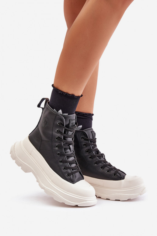 Peau réchauffer chaussures décontractées avec une plateforme Big Star OO274A599 couleur noire Peau réchauffer chaussures décontractées avec une plateforme Big Star OO274A599 couleur noire