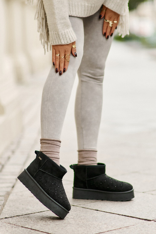 Bottes de neige Avec décoration avec une plateforme Big Star OO274A105 couleur noire Bottes de neige Avec décoration avec une plateforme Big Star OO274A105 couleur noire