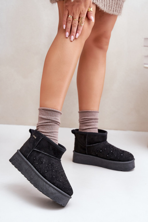 Bottes de neige Avec décoration avec une plateforme Big Star OO274A105 couleur noire Bottes de neige Avec décoration avec une plateforme Big Star OO274A105 couleur noire