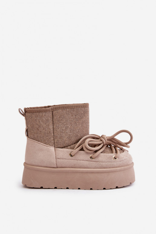 Bottes de neige avec des détails élégants avec une plateforme beige Il fautvora Bottes de neige avec des détails élégants avec une plateforme beige Il fautvora