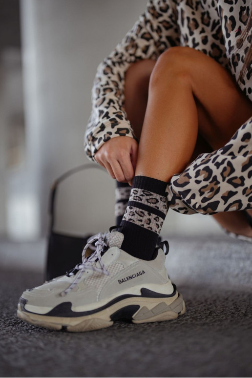 Chaussettes Féminin DÀa Pointé Bandes couleur noire Chaussettes Féminin DÀa Pointé Bandes couleur noire