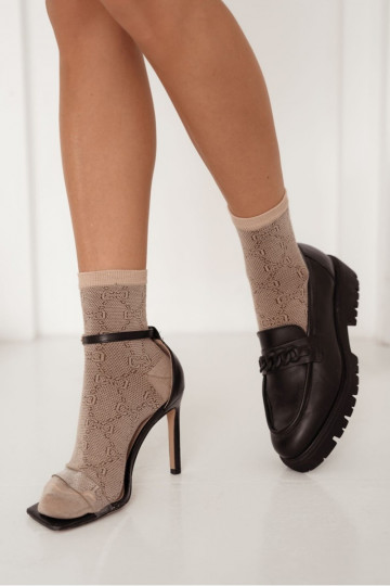 À motifs Chaussettes Féminin beige