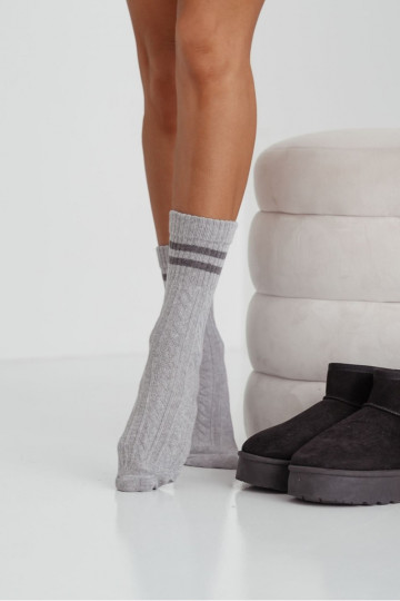 Chaussettes Féminin DANSarkocz avec des bandes couleur grise