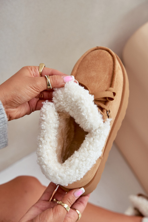 Bottes de neige Féminin avec une plateforme avec un manteau de fourrure Typu Branek marron Ciabellae Bottes de neige Féminin avec une plateforme avec un manteau de fourrure Typu Branek marron Ciabellae