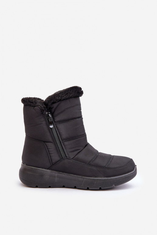 Bottes de neige Féminin avec fermetures éclair avec un manteau de fourrure couleur noire Dritane Bottes de neige Féminin avec fermetures éclair avec un manteau de fourrure couleur noire Dritane