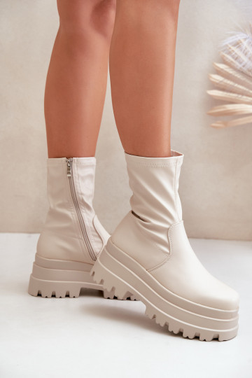 Bottes avec une plateforme couleur ivoire Florinara 2