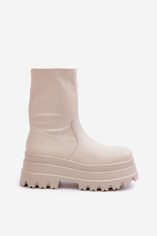 Bottes avec une plateforme couleur ivoire Florinara Bottes avec une plateforme couleur ivoire Florinara