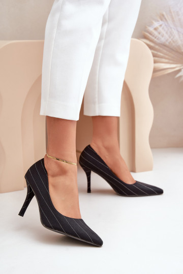 chaussures à talons hauts Féminin avec des bandes couleur noire Tifidra 2