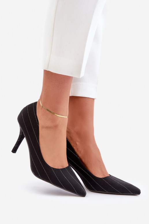 chaussures à talons hauts Féminin avec des bandes couleur noire Tifidra  chaussures à talons hauts Féminin avec des bandes couleur noire Tifidra