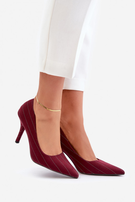  chaussures à talons hauts Féminin avec des bandes Bourgogne Tifidra