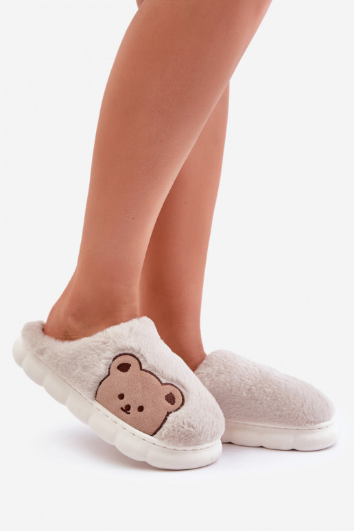 avec un manteau de fourrure Chaussons Féminin Nounours beige Firedi avec un manteau de fourrure Chaussons Féminin Nounours beige Firedi