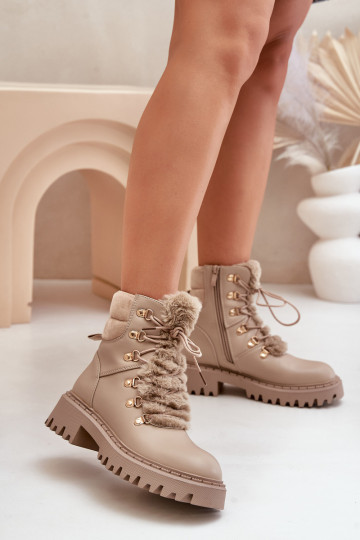 réchauffer Bottes chaussures Au Château en cuir écologique beige DANSillatta 2
