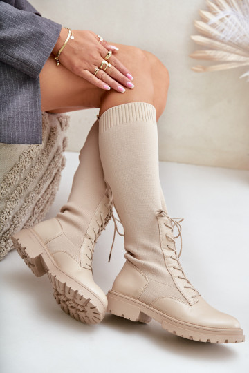Un modèle convaincant bottes Ze SkarpetkoÀą CholeÀką beige Iranel
