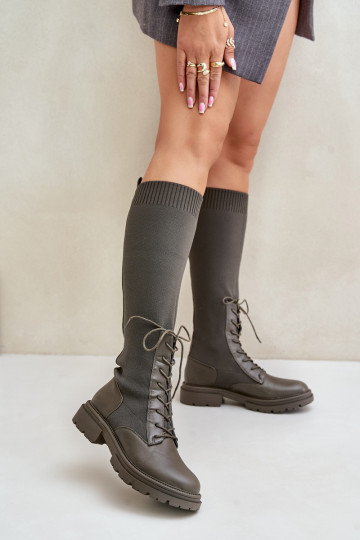 Un modèle convaincant bottes Ze SkarpetkoÀą CholeÀką couleur kaki Iranel 2