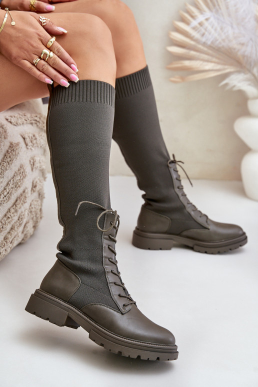 Un modèle convaincant bottes Ze SkarpetkoÀą CholeÀką couleur kaki Iranel Un modèle convaincant bottes Ze SkarpetkoÀą CholeÀką couleur kaki Iranel