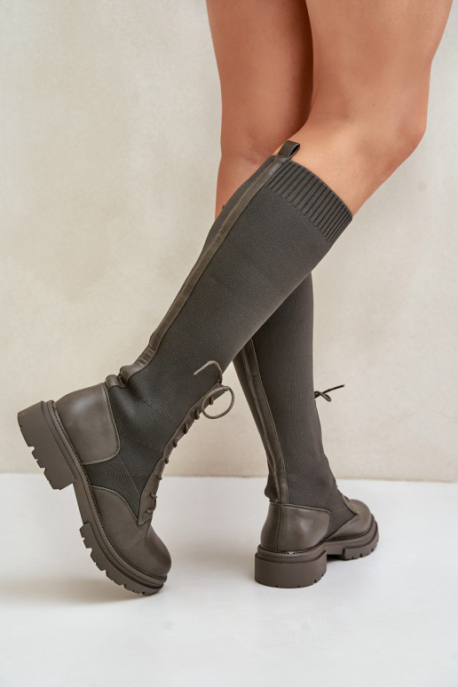 Un modèle convaincant bottes Ze SkarpetkoÀą CholeÀką couleur kaki Iranel Un modèle convaincant bottes Ze SkarpetkoÀą CholeÀką couleur kaki Iranel