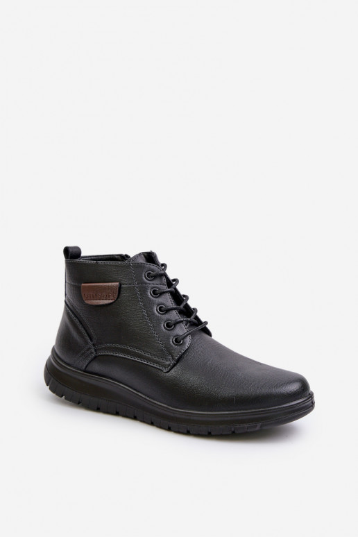 Bottes pour hommes réchauffer Au Château avec des lacets couleur noire Hlimena Bottes pour hommes réchauffer Au Château avec des lacets couleur noire Hlimena