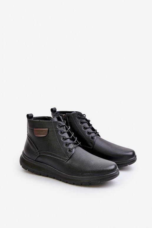 Bottes pour hommes réchauffer Au Château avec des lacets couleur noire Hlimena Bottes pour hommes réchauffer Au Château avec des lacets couleur noire Hlimena