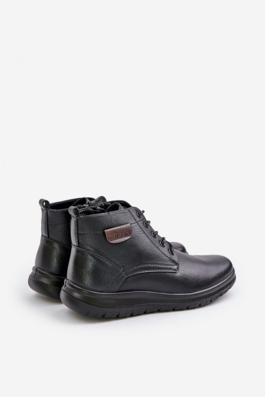 Bottes pour hommes réchauffer Au Château avec des lacets couleur noire Hlimena Bottes pour hommes réchauffer Au Château avec des lacets couleur noire Hlimena