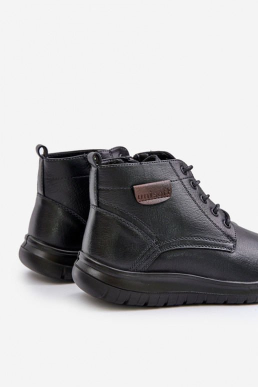 Bottes pour hommes réchauffer Au Château avec des lacets couleur noire Hlimena Bottes pour hommes réchauffer Au Château avec des lacets couleur noire Hlimena