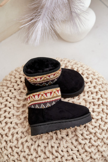 Un modèle convaincant Bottes de neige Puéril avec des écrits réchauffer avec de la fourrure à l intérieur couleur noire Mirirae 2