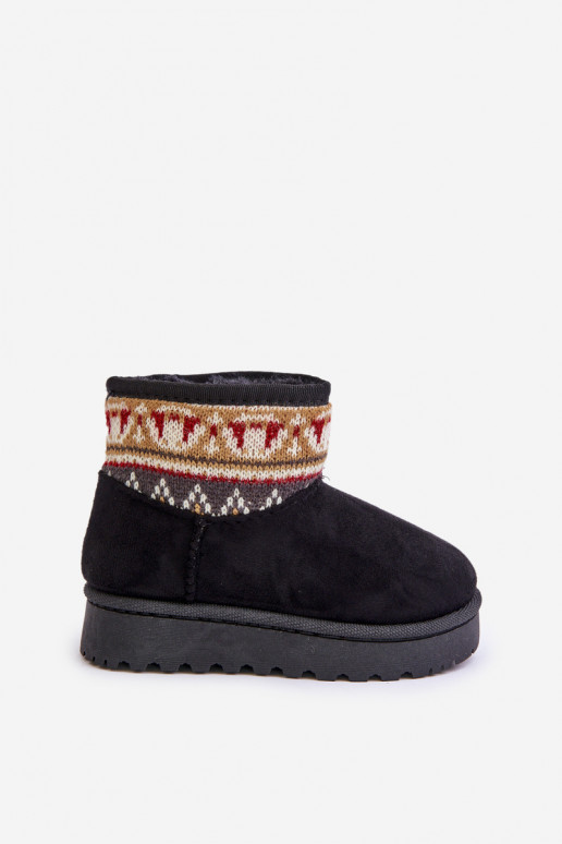 Un modèle convaincant Bottes de neige Puéril avec des écrits réchauffer avec de la fourrure à l intérieur couleur noire Mirirae