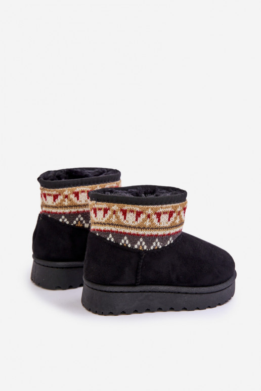 Un modèle convaincant Bottes de neige Puéril avec des écrits réchauffer avec de la fourrure à l intérieur couleur noire Mirirae
