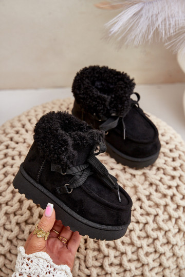 Bottes de neige Bottes Puéril réchauffer avec de la fourrure à l intérieur couleur noire Adelane
