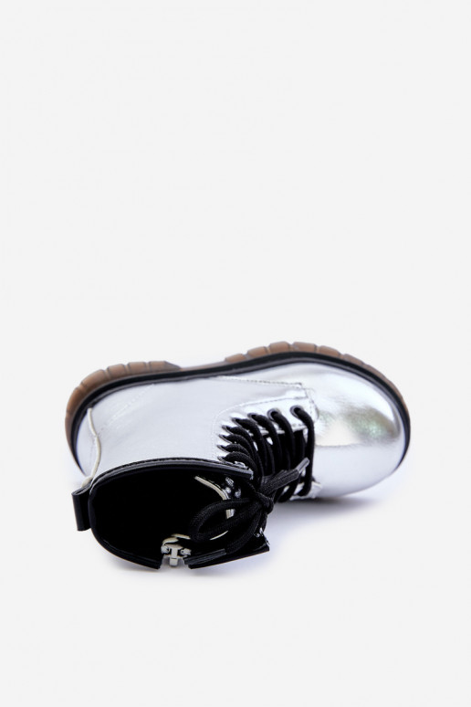 réchauffer Bottes Puéril avec effet vernis Au Château couleur argent Novita réchauffer Bottes Puéril avec effet vernis Au Château couleur argent Novita