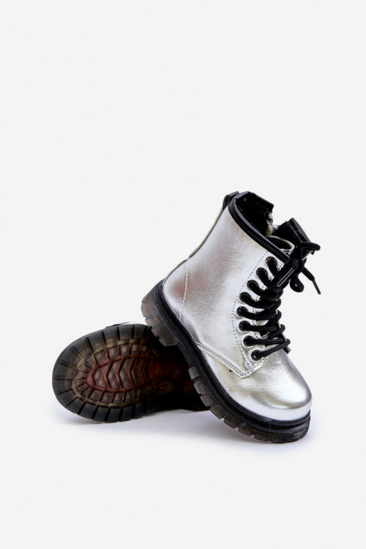 réchauffer Bottes Puéril avec effet vernis Au Château couleur argent Novita réchauffer Bottes Puéril avec effet vernis Au Château couleur argent Novita