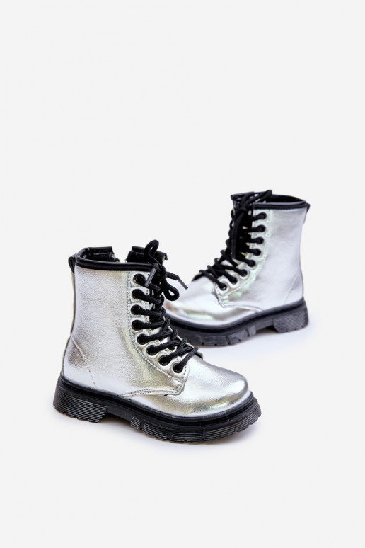 réchauffer Bottes Puéril avec effet vernis Au Château couleur argent Novita réchauffer Bottes Puéril avec effet vernis Au Château couleur argent Novita