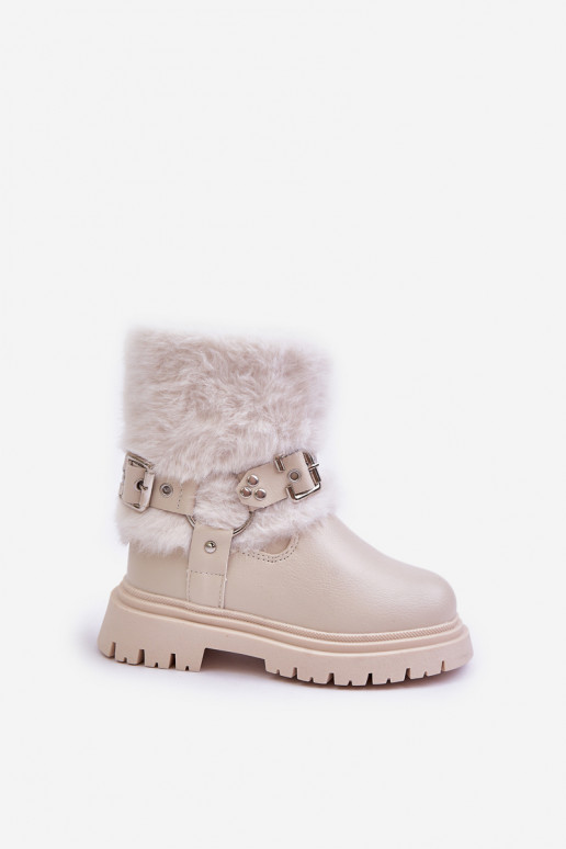 Eko Peau Bottes Puéril avec un manteau de fourrure I avec bouclesmi beige Cartemes Eko Peau Bottes Puéril avec un manteau de fourrure I avec bouclesmi beige Cartemes
