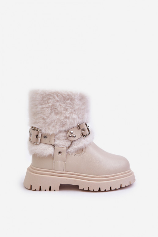 Eko Peau Bottes Puéril avec un manteau de fourrure I avec bouclesmi beige Cartemes Eko Peau Bottes Puéril avec un manteau de fourrure I avec bouclesmi beige Cartemes