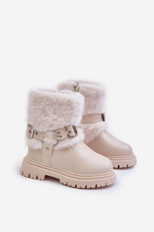 Eko Peau Bottes Puéril avec un manteau de fourrure I avec bouclesmi beige Cartemes Eko Peau Bottes Puéril avec un manteau de fourrure I avec bouclesmi beige Cartemes