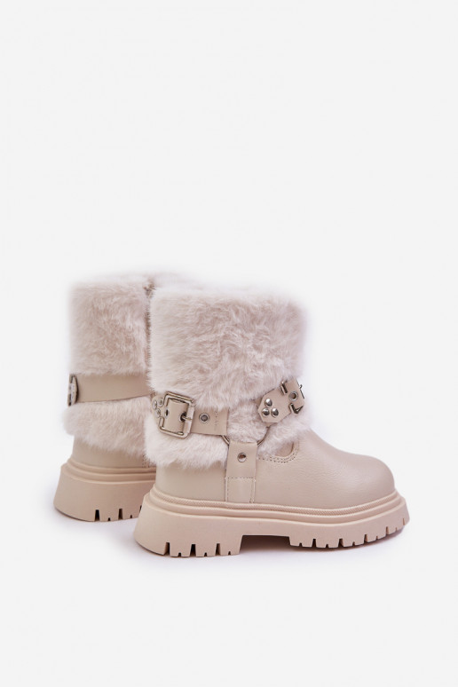Eko Peau Bottes Puéril avec un manteau de fourrure I avec bouclesmi beige Cartemes Eko Peau Bottes Puéril avec un manteau de fourrure I avec bouclesmi beige Cartemes
